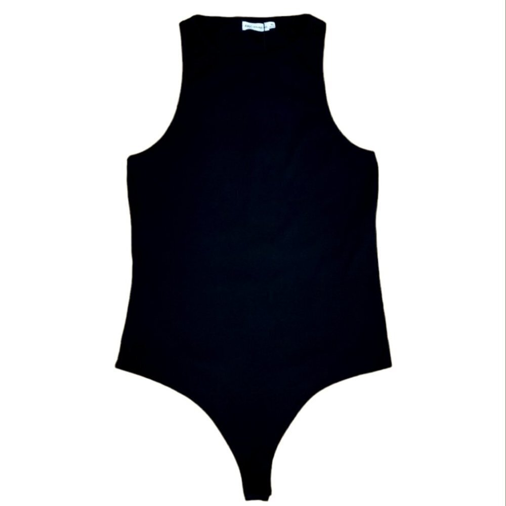 NWT AVEC LES FILLES Black ribbed tank bodysuit